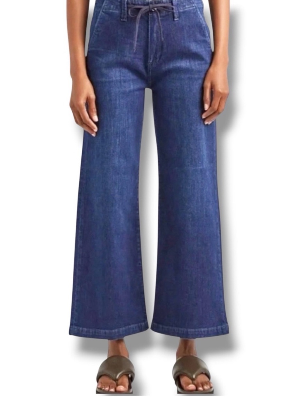 PAIGE Carly Cropped Wide-Leg High-Rise Jeans with Drawstring